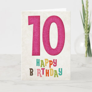 10-årsdag Grattis på födelsedagen Kortdesign 8 Kort