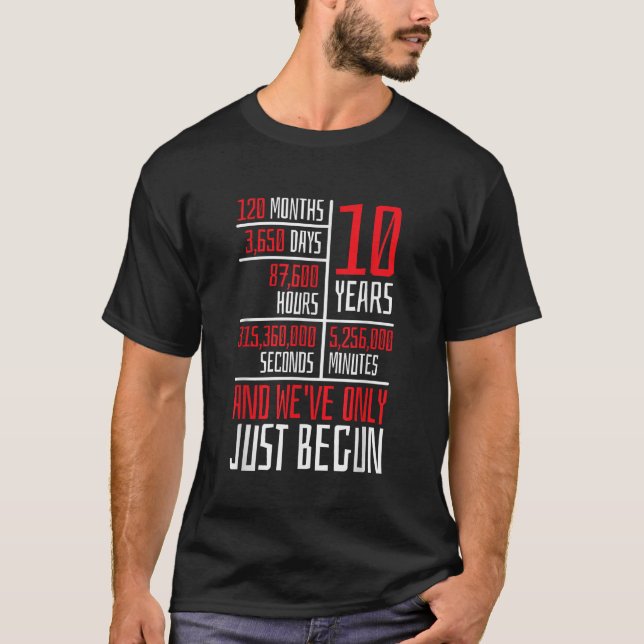10-årsdag Kupel Himmeln eller Bröllop Gift T Shirt (Framsida)