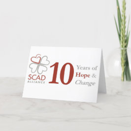 10-årsdag Notecard Tack Kort