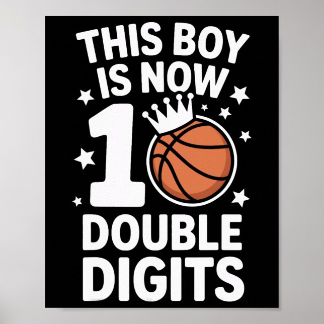 10-årsdag Pojken är nu 10 Dubbla siffror Ske Poster (Framsidan)