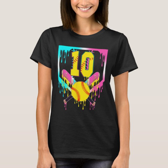 10-årsdag Softll Hemmaplatå Drip Glass 10 År T Shirt (Framsida)