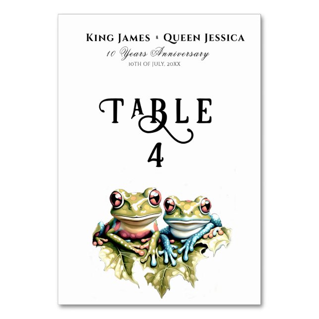 10-årsdagen för Bröllop, Garden Avslappnad Party Bordsnummer (Framsidan)