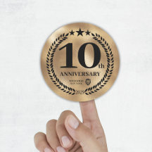 10-årsdagen för guld - Business Logotyp Sticker