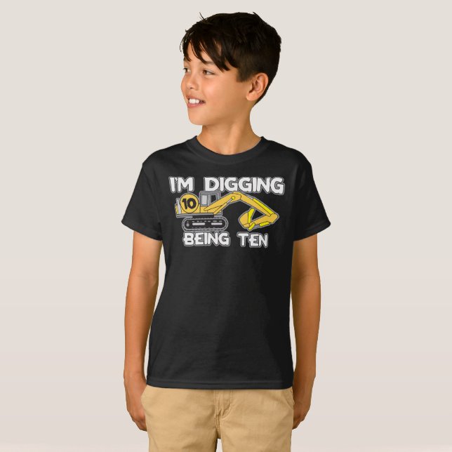 10-årsdagen jag Gräver att vara tio T Shirt (Hel framsida)