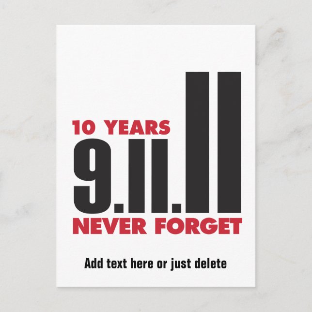 10-årsdagen september 11:e vykortet vykort (Framsida)