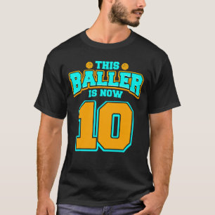 10-årsdagskorgen 10-årig unge t shirt