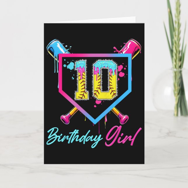 10-årsfödelsedags mjuk glass dropp 10 år gammal fö kort (Framsida)
