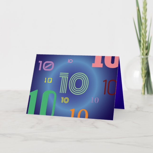 10-årsjubileet av ett gratulationskort kort (Framsida)