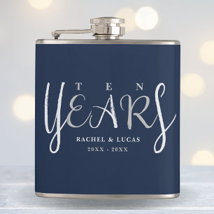 10-årsjubiléet Gift Silver Blue Fickplunta