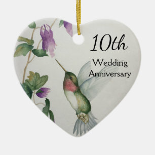 10-årsjubiléet Svetet Flower Heart Julgransprydnad Keramik