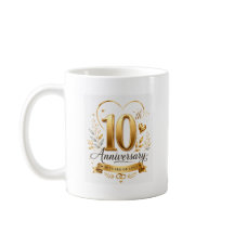 10-årsjubileum 10 år av kärlek Guld Design