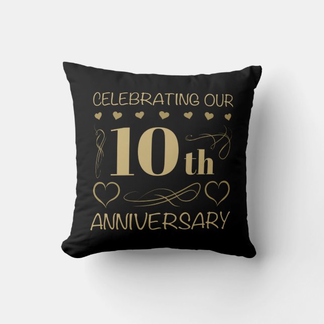10-årsjubileum för bröllop kudde (Framsida)