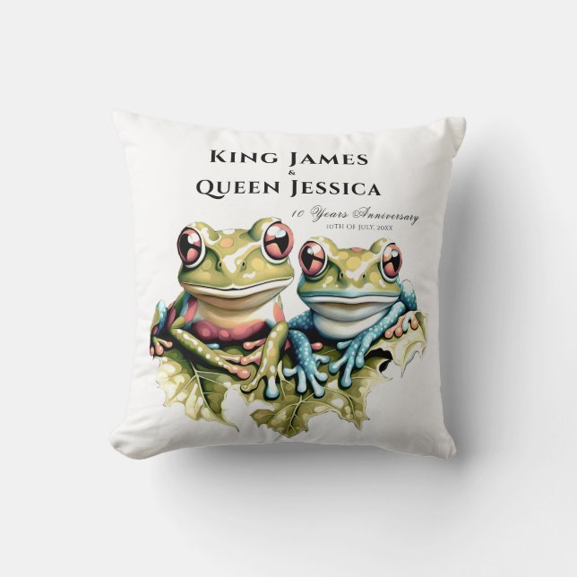 10-årsjubileum för bröllop Trädgårds casual-fest Kudde (Framsida)