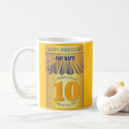10-årsjubileum för nykterhet | Golden Ray 12 steg Kaffemugg