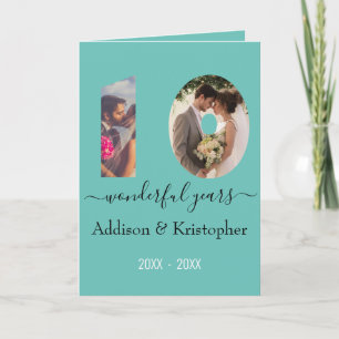10-årsjubileum Kärlek Forever Photo Template Kort