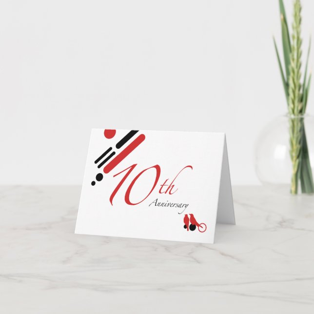 10-årsjubileum (mod fåglar) kort (Framsida)