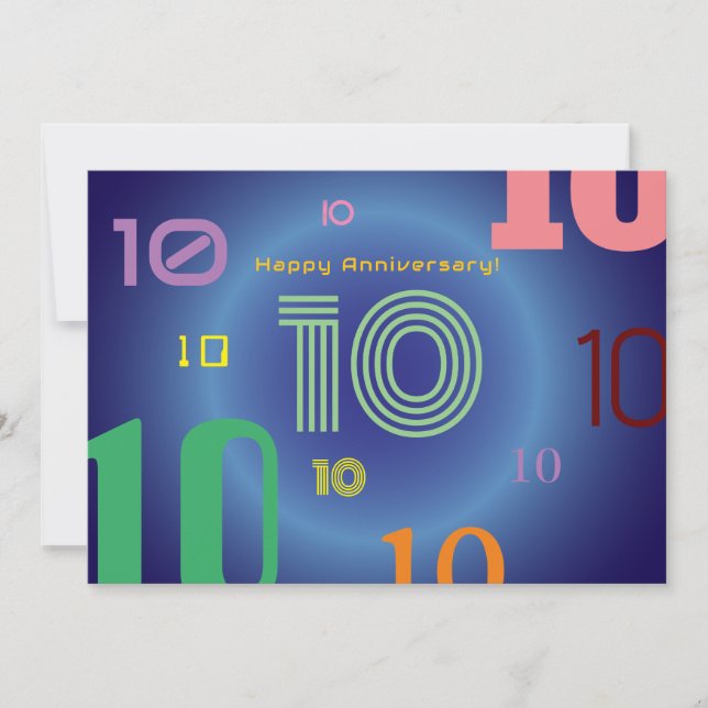 10-årsjubileum Tillsammans Platt Grattiskort Kort (Framsida)