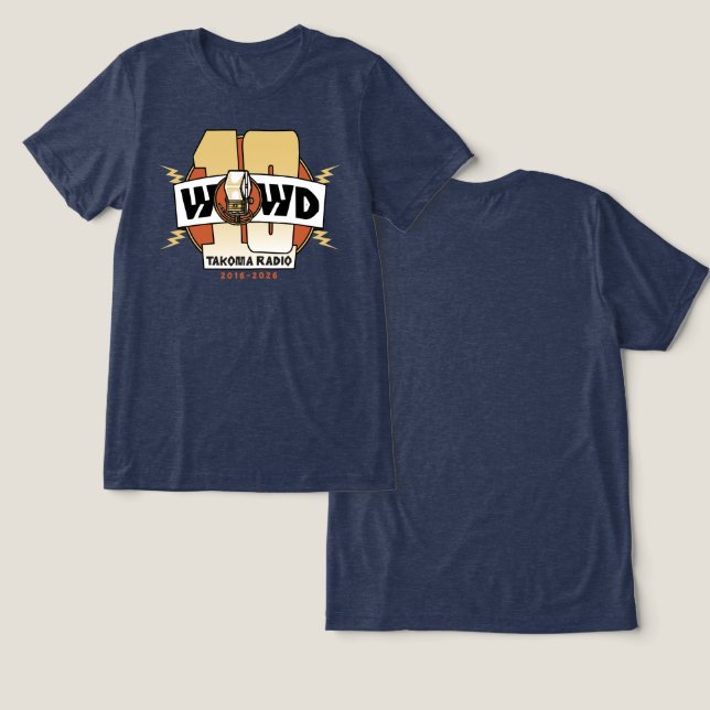 10-årsjubileums blixt t shirt (Design fram och bak)