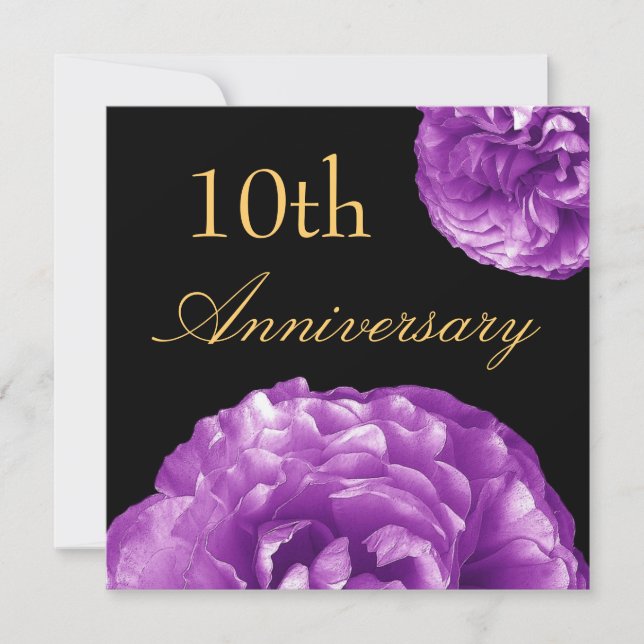 10-årsjubileums inbjudan - PURPLE Rosor (Framsida)