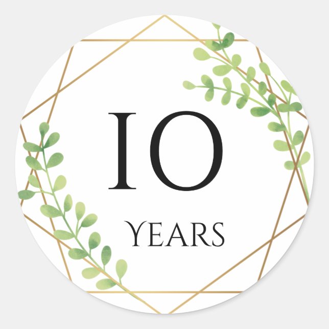 10-årsjubileumsdekaler runt klistermärke (Framsida)