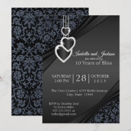 10-årsjubileumsdesign för Black Onyx Inbjudningar
