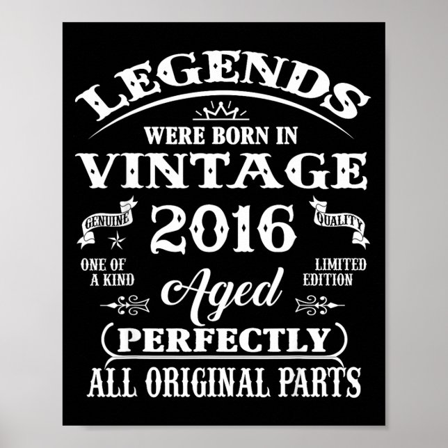 10-årspresent Legend Födelsedag Född År 2016 10 År Poster (Framsidan)