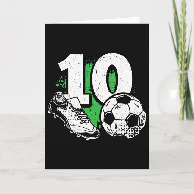 10-årspresent till pojke fotbollsspelare fotboll 1 kort (Framsida)