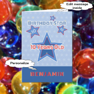 10-årsstjärna personlig namn kort