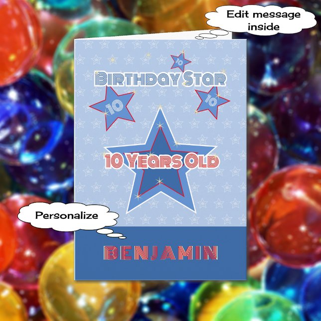 10-årsstjärna personlig namn kort (Skapare uppladdad)