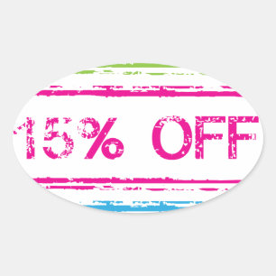 10 % av 15 % av 25 % av Frimärke Ovalt Klistermärke