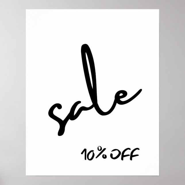 10 % av försäljningsskylten, Boutique Black and Wh Poster (Framsidan)