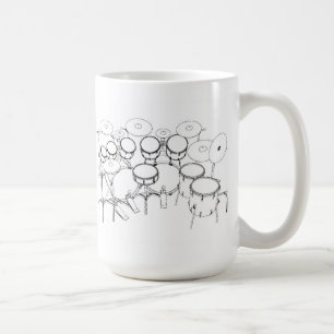 10 biet trummar satsen: Svart- & vitteckning: Kaffemugg