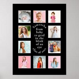 10 bilder från baby till examen Namn År Svart Poster