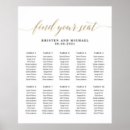 10 Bord 100 gäster hittar ditt platsschema Poster