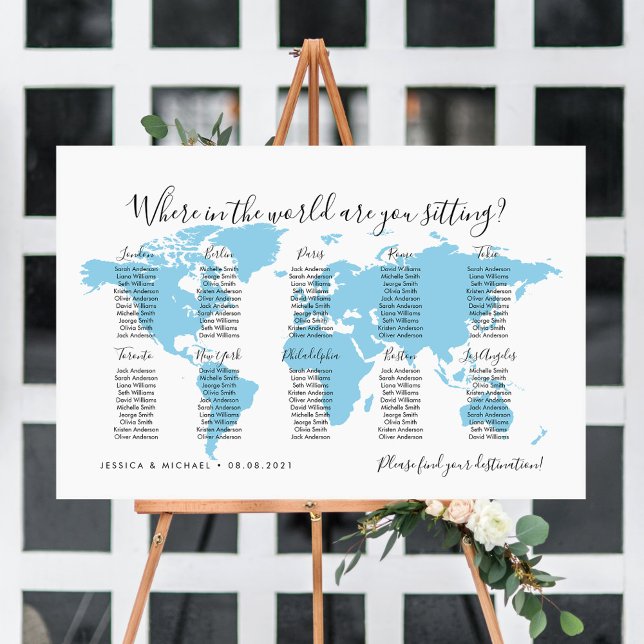 10 Bord Destinations Världskarta Sittplatskarta Poster (Skapare uppladdad)