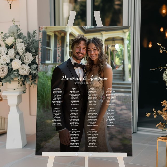 10 bord elegant foto bröllop sittande diagram poster (Skapare uppladdad)