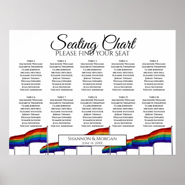 10 Bord Gay pride Bröllop raket för regnbåge Poster (Framsidan)