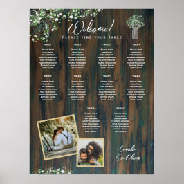 10 Bord Rustic Wood Gypsophila PHOTO SEATING Foam Poster