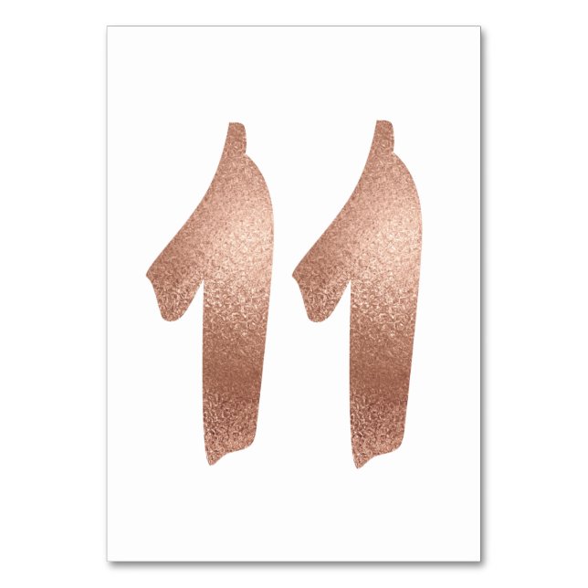 10 Bordsnummer Vit metallisk Rosa ros Guld (Framsidan)