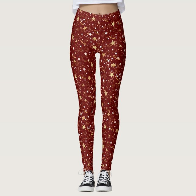 10.bw DRed BG med Golden Mönster Leggings (Framsida)