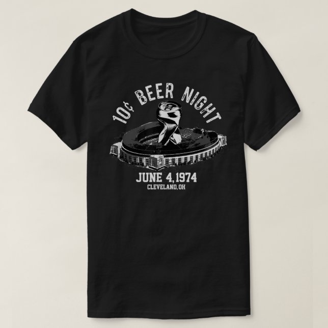 10 Cent Beer Night Cleveland CLE Baseball T Shirt (Design framsida)