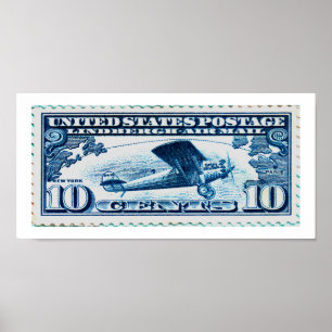 10 Cent Lindberg luft postar frimärket Poster