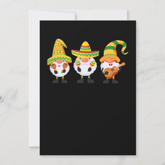 10.Cinco De Mayo Tre mexikanska Gnomes Gnome Spara Datumet (Framsida)