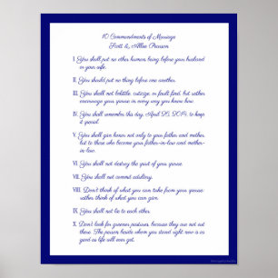 10 Commandments av giftermål Poster