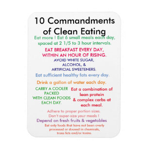 10 Commandments av rent äta Magnet