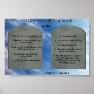 10 Commandments i molnaffisch Poster