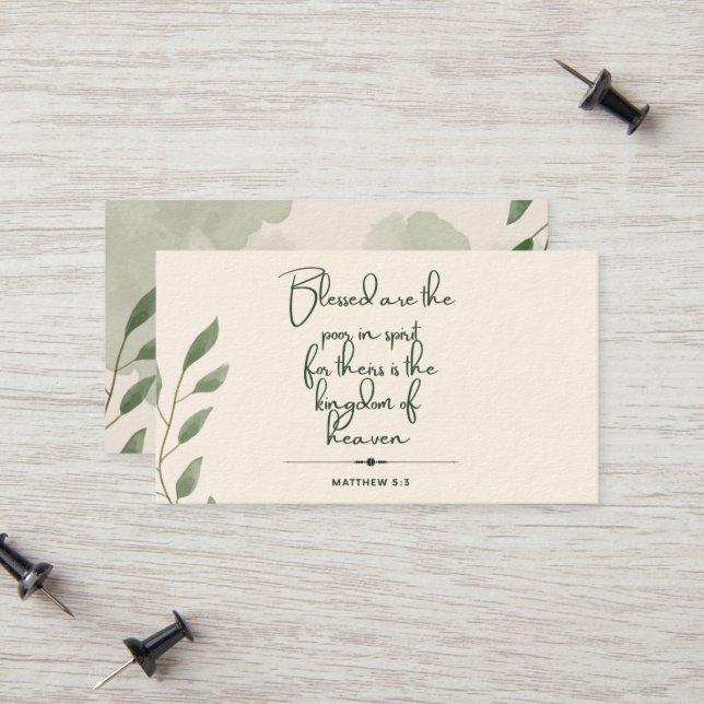 10 dagar med versionskort för skript | Matthew 5:3 (Fram/Back In Situ)