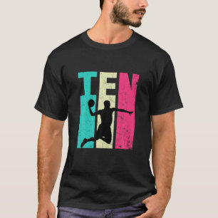10-dagars Retro Basketball Älskare 10 år gammal T Shirt