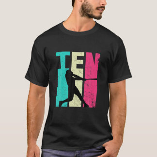 10-dagarsdagen Retro Baseball Älskare 10 år gammal T Shirt