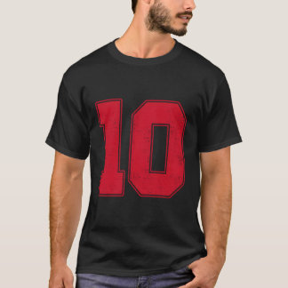 10 Dispositionsnummer 10 Varsity Fläkt Sports Team T Shirt